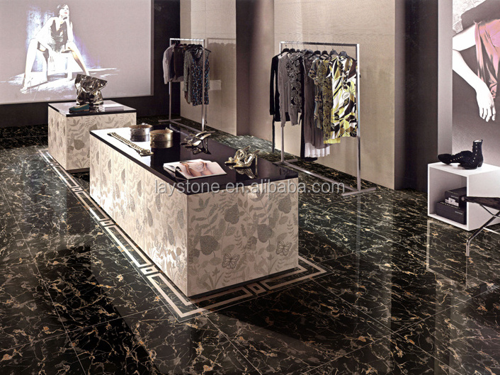 Black gold Portopo marble plate stone floor tile polished price