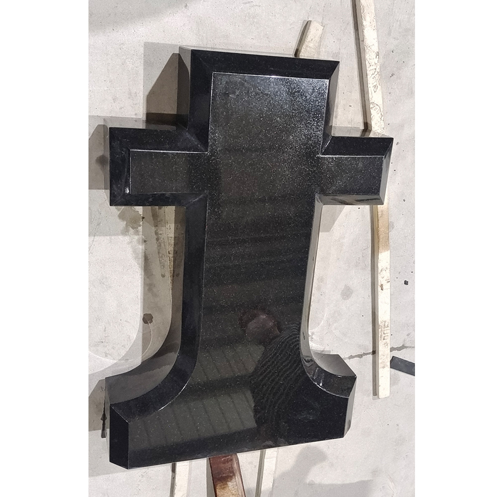 India Black granite monument simple modern style monument cross tombtones granite stone