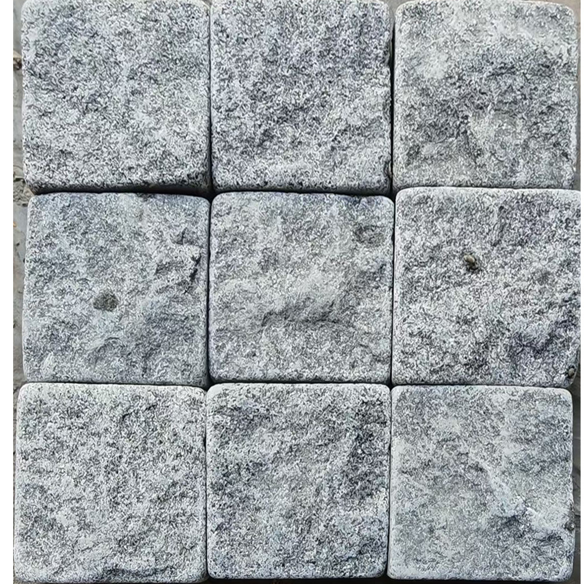 China wholesale small block granite tumbled stone tile outdoor paving stone outdoor driveway granite cobble