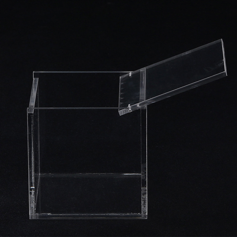 Acrylic box custom clear plexiglass acrylic display 5side box with lid/sliding lid  Card Booster display box case