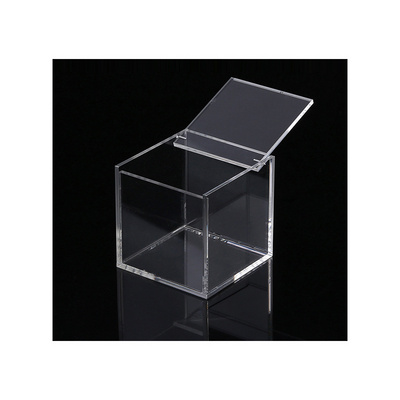 Acrylic box custom clear plexiglass acrylic display 5side box with lid/sliding lid  Card Booster display box case