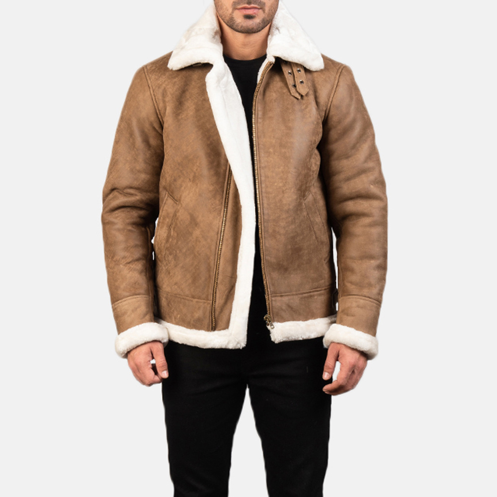 OEM Service Latest Design Winter Leather Jacket Casual Fashion Cracker Leather Jacket with fur For Men