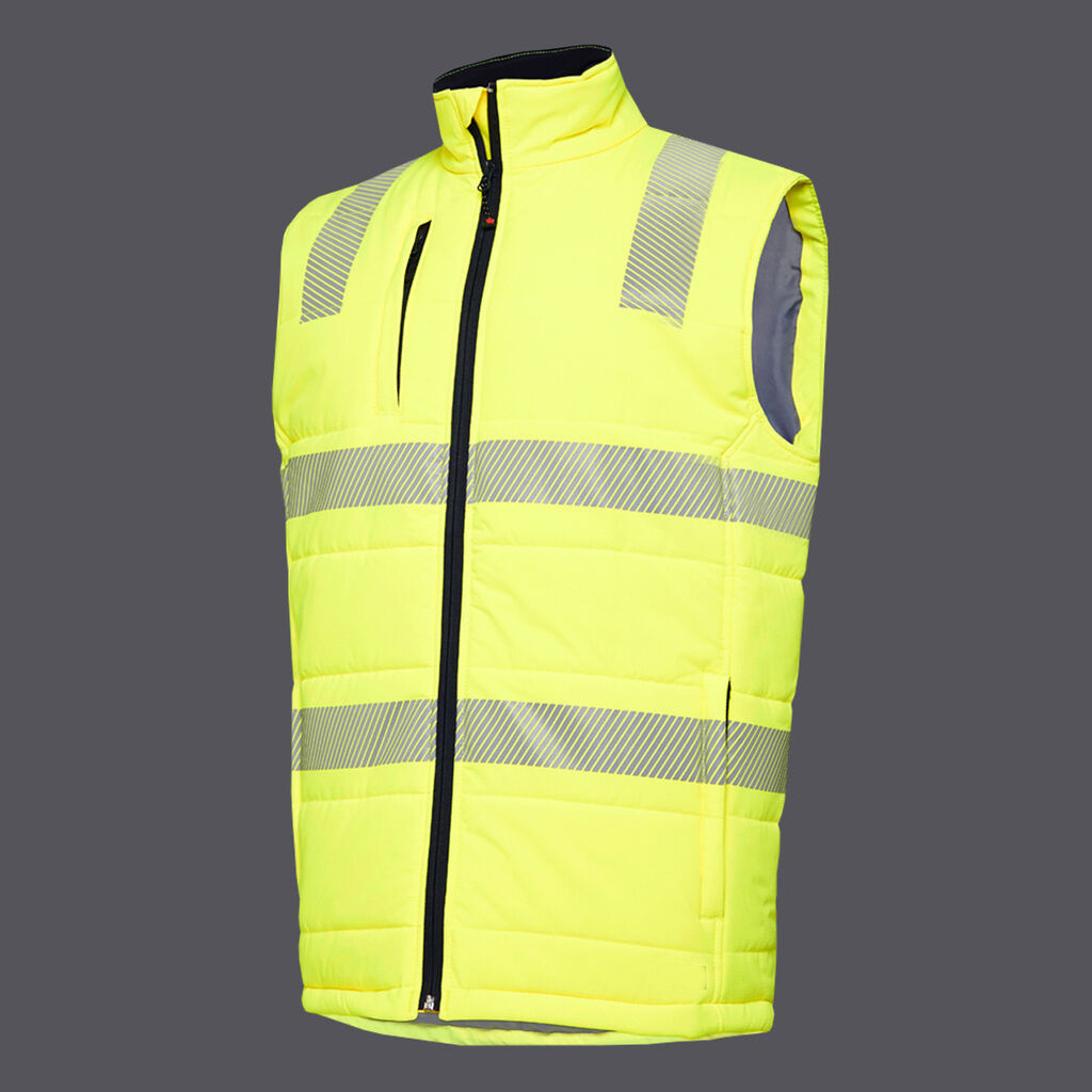 Winter Season Hi Vis Reflective Breathable Safety Vest Men's Working Construction Wear Safety Winter Summer  Puffer Vest Jacket