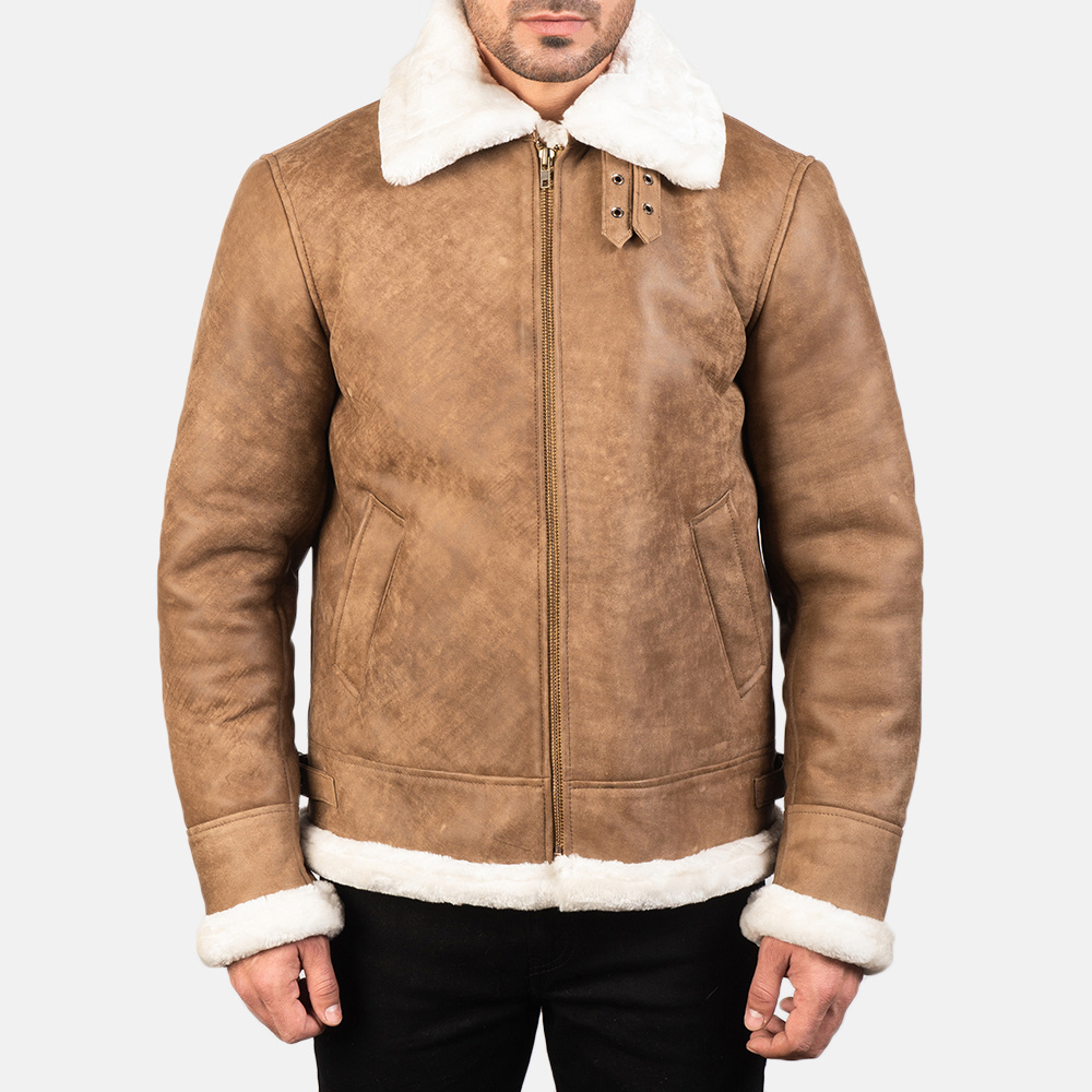 OEM Service Latest Design Winter Leather Jacket Casual Fashion Cracker Leather Jacket with fur For Men