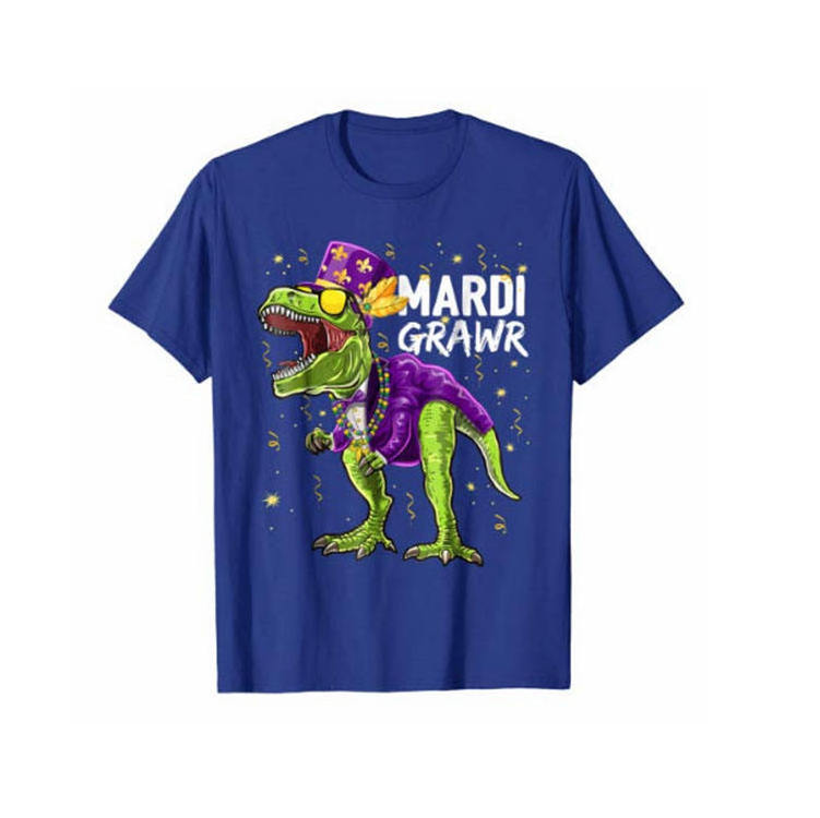 Hot Selling Mardi Gras T-Shirt Heavyweight 100% Pure Cotton 250 Gsm Custom Printed Pictures Unisex Tshirts