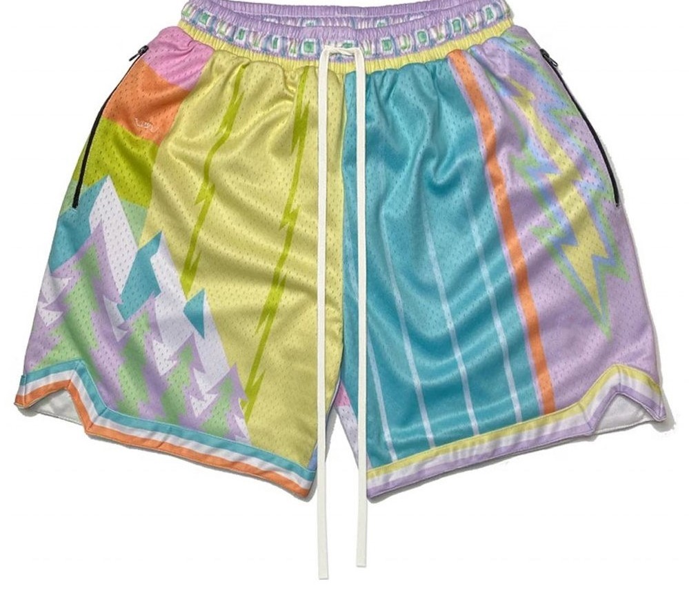 Classic Printed Blank Moo Shiny Breathable Above The Knee Customizable Men's Embroidery Basketball Shorts With Pockets