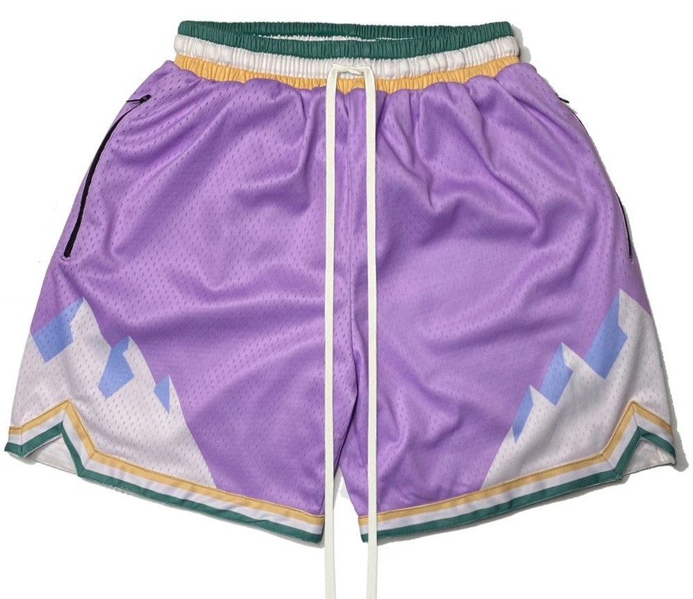 Classic Printed Blank Moo Shiny Breathable Above The Knee Customizable Men's Embroidery Basketball Shorts With Pockets