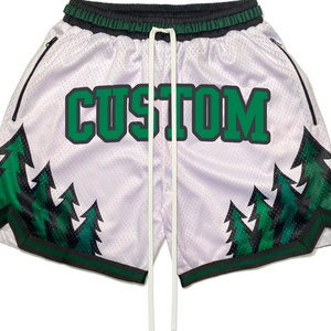 Classic Printed Blank Moo Shiny Breathable Above The Knee Customizable Men's Embroidery Basketball Shorts With Pockets