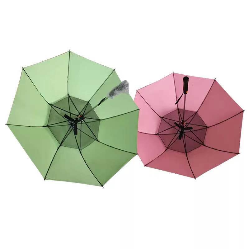 Factory Cheap USB Charging Umbrella With Fan Summer Cooling Sun UV Protective Straight Umbrella Luxury Business Gift Umbrella