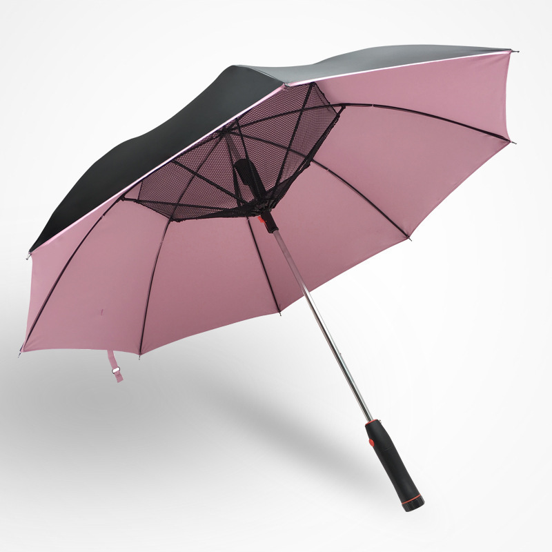 Factory Cheap USB Charging Umbrella With Fan Summer Cooling Sun UV Protective Straight Umbrella Luxury Business Gift Umbrella