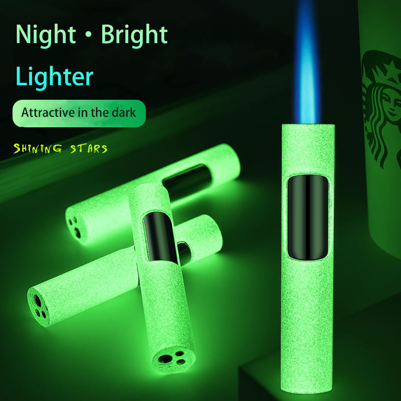 Hot Sale Unique Customizable Refill Windproof Luminous Lighters Without Gas Mini Cigarette Cigar luminous lighters