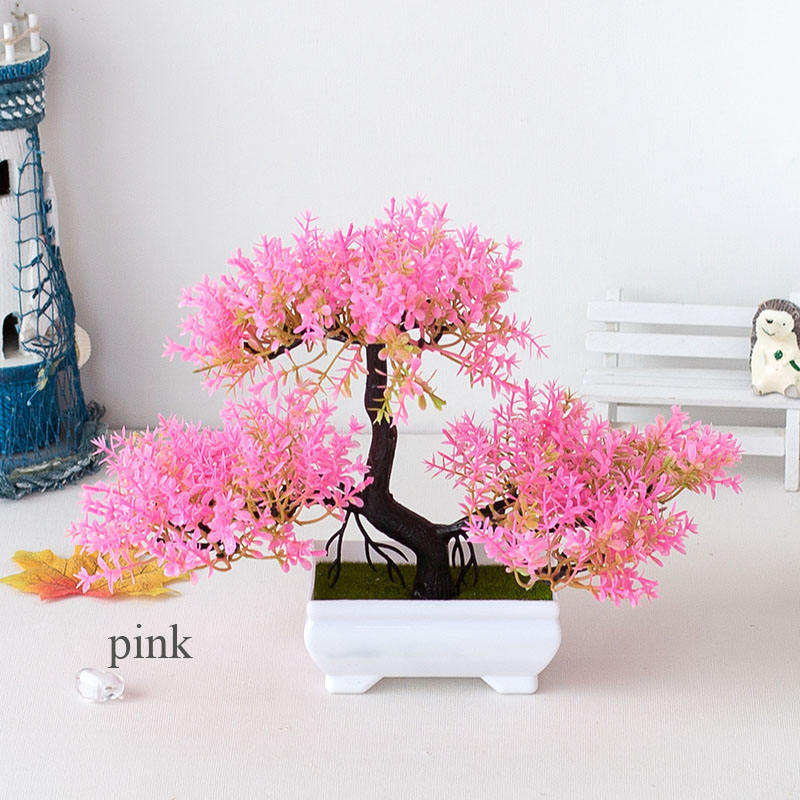 LBB Factory wholesale 18cm Small Decorative Pine Tree Artificial Bonsai Tree pine trees artificial plants bonsai with pot