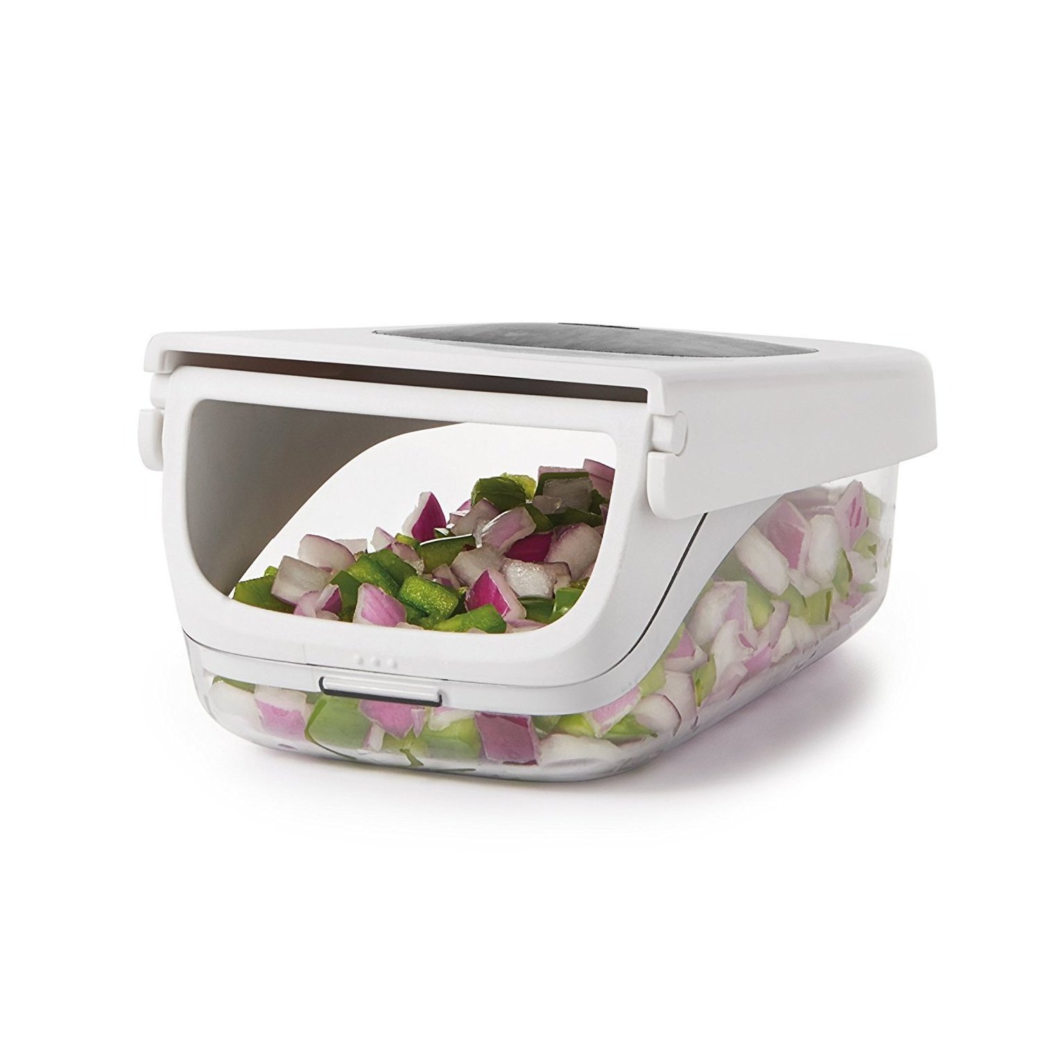 Multifunctional Food Grade Stainless Steel Manual Handle Onion Vegetable Choppers With Easy Pour Opening