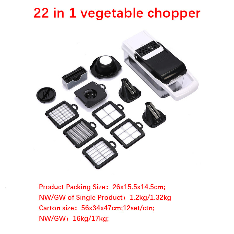 LBB Dropshipping 22  in 1 Vegetable Chopper Mandoline Slicer Household Salad Chopper Multifunctional Vegetable Cutter