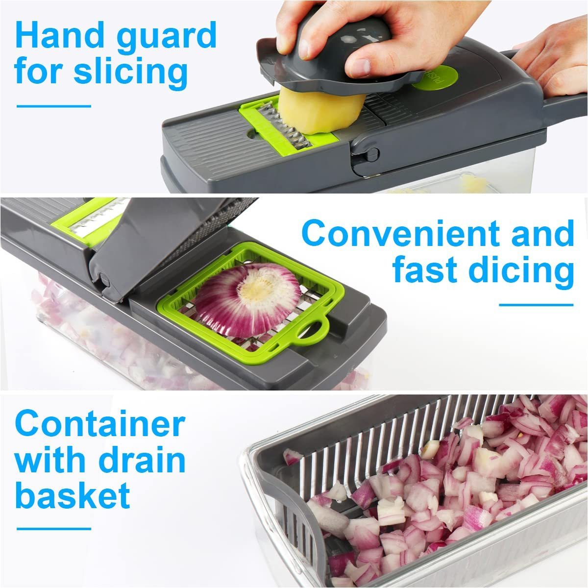 LBB Best Sell 14 in 1 Hand Held Multifunctional Onion Cutter Fruits Slicer Potatoes Peeler Manual Dropshipping Vegetable Chopper