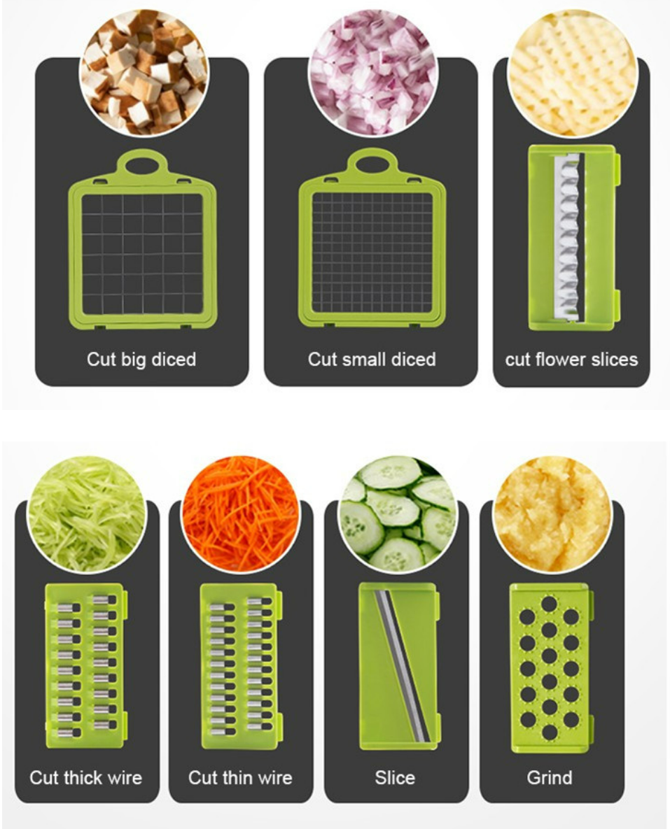 LBB Dropshipping 15 in 1 Vegetable Chopper Dicing Blades Slicer Shredder Grater Vegetable Cutter For Fruit Peeler Potato Cheese