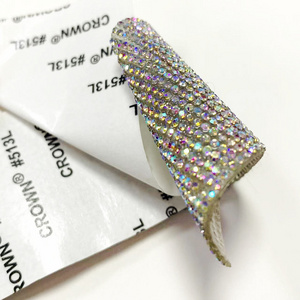 wholesale Self-adhesive rhinestone sheet DIY rhinestone crystal trim