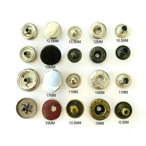 wholesale metal sna button 12.5MM 15MM Brass/ Iron /Stainless steel Spring snap fastener button metal