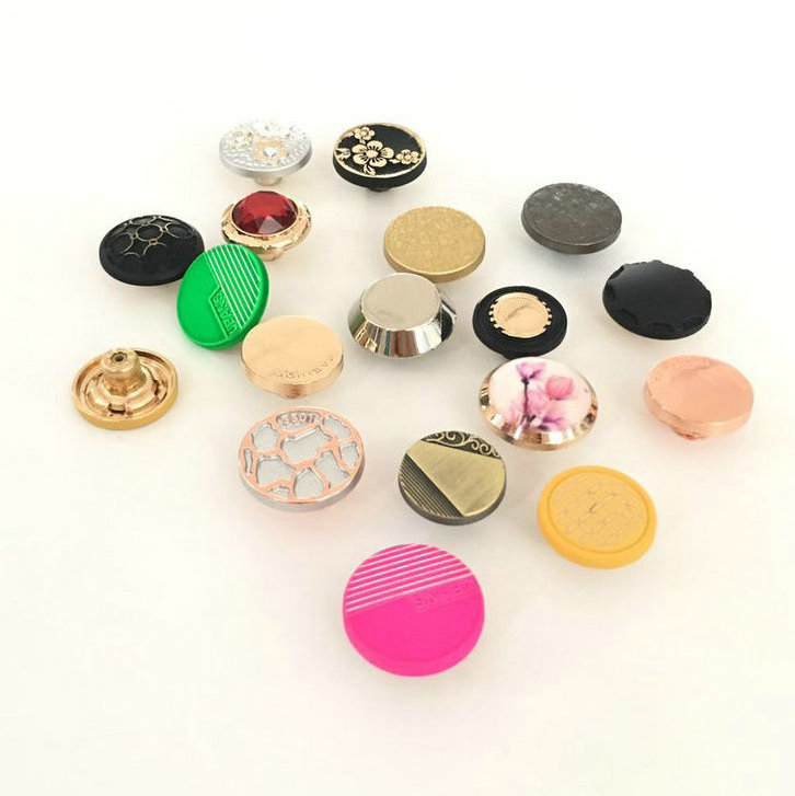 button manufacture Custom made zinc alloy Jeans Buttons Gold button with engraved LOGO