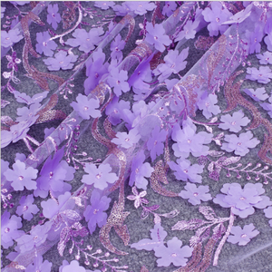 Wholesale popular hot selling 3D embroidery flower lace fabric