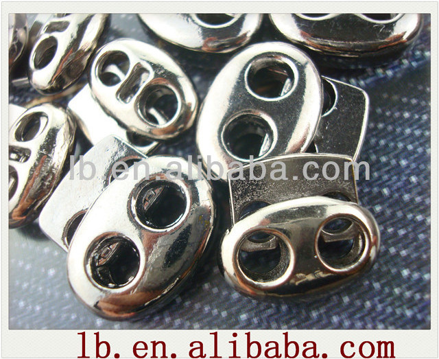 2013 new popular fashion design high quality metal cute silver/gold/.....6mm metal cord lock for clothing