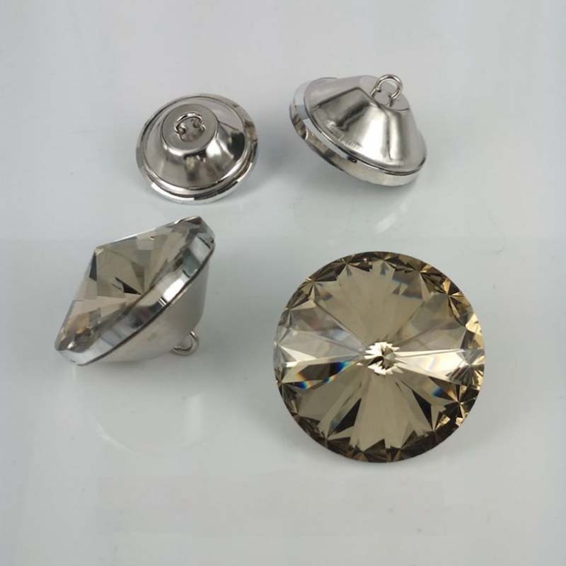 Factory direct sale  diamond glass sofa button clear crystal glass upholstery buttons for funiture