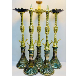 High Quality Elegant Brass Hookah Set - Complete with Hose and Bowl At Wholesale Price