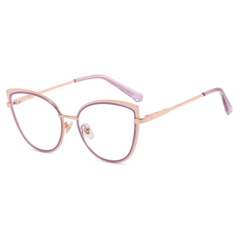 Trendy retro glasses metal  anti blue light glasses prescription eyewear  wholesale designer cat eye  oversized eyeglass frames