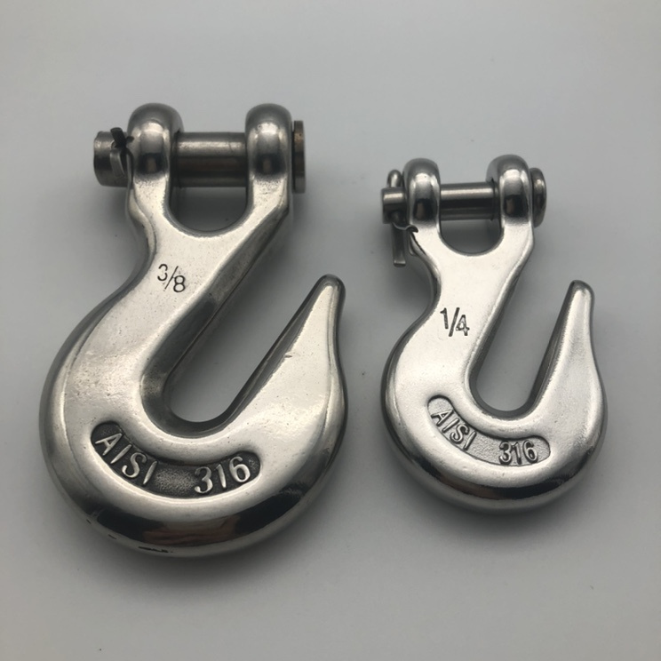 Manufacturer Heavy Duty Stainless Steel Lifting Chain Hook Crane Safety Hook Clevis Grab Hook