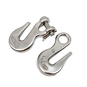 Manufacturer Heavy Duty Stainless Steel Lifting Chain Hook Crane Safety Hook Clevis Grab Hook