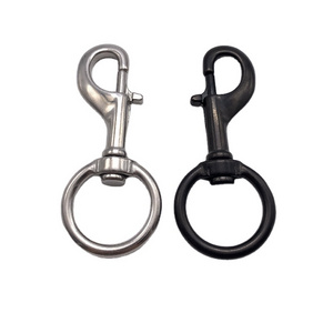 Metal Swivel Eye Bolt Snap Hook Sliver Black Carabiner Dog Leash Hook For Webbing