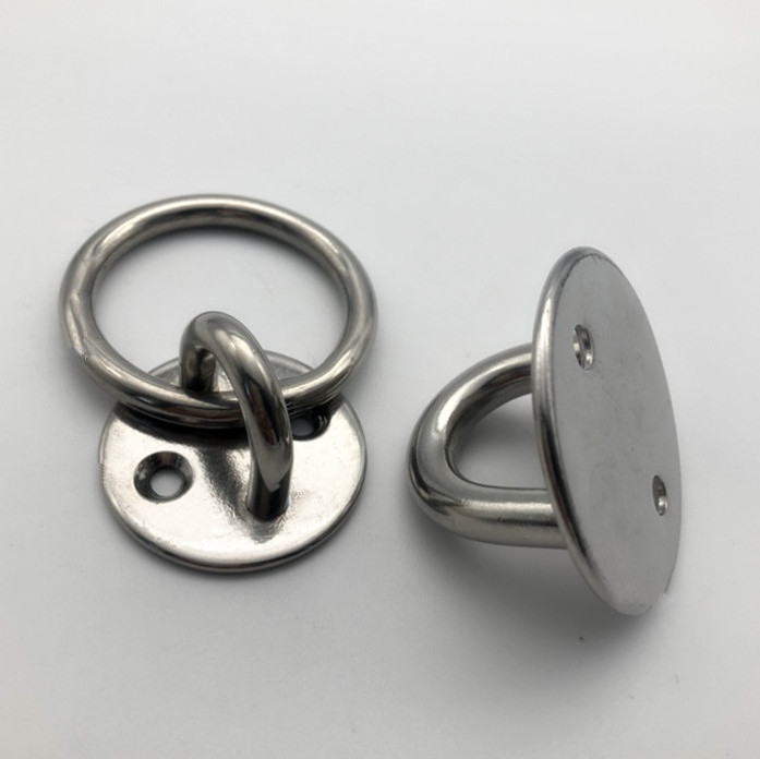 Stainless Steel Round Pad Eye Plate with Ring Ceiling Wall Mount Hook for Yoga Hammock Swing