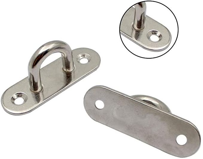 Factory Stainless Steel Oblong Pad Eye Plate Ceiling Hooks for Boat Deck Yoga Swing