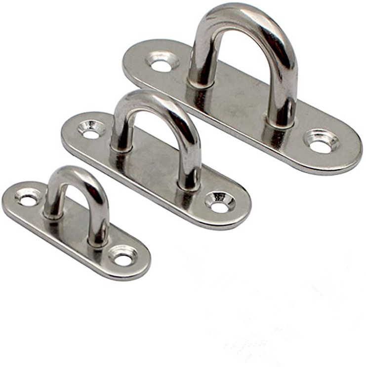 Factory Stainless Steel Oblong Pad Eye Plate Ceiling Hooks for Boat Deck Yoga Swing