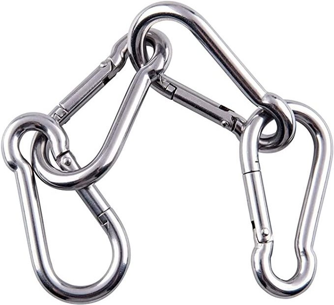 Hardware Fitting Staple Hooks Pad Eye Plate Stainless Steel and Carabiner Hooks Ceiling hooks