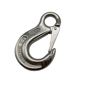 Heavy Duty 1.12T Lifting Safety Eye Hook Stainless Steel Eye Slip Grab Hook with Latch