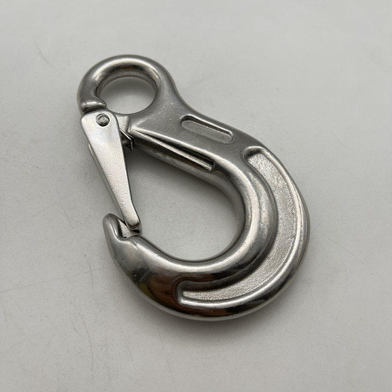 Heavy Duty 1.12T Lifting Safety Eye Hook Stainless Steel Eye Slip Grab Hook with Latch