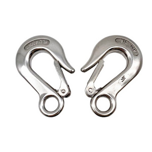 Heavy Duty 304/316 Stainless Steel Lifting Crane Hook Eye Slip Hook with Safety Latch