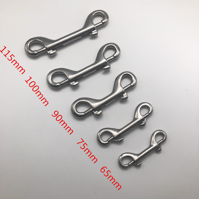 Scuba Diving Accessories Top Quality 65-115mm Stainless Steel Double End Bolt Snap Hook Carabiner Clip