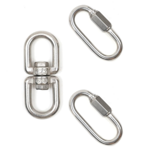 Stainless Steel Rigging Chain Connector Quick Link Oval Locking Carabiner Double End Swivel Eye Hook