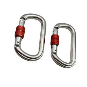 25KN Locking D Lock Hook Aluminum Carabiner Hook Carabiner For Camping Hammocks