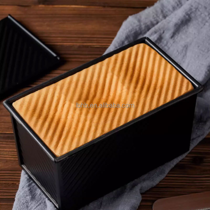 250g/450g/600g/750g/900g corrugated Non Stick Bread Loaf Pan with Lid  Toast Bread Baking Pan