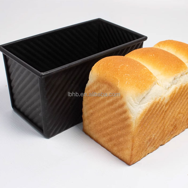 250g/450g/600g/750g/900g corrugated Non Stick Bread Loaf Pan with Lid  Toast Bread Baking Pan