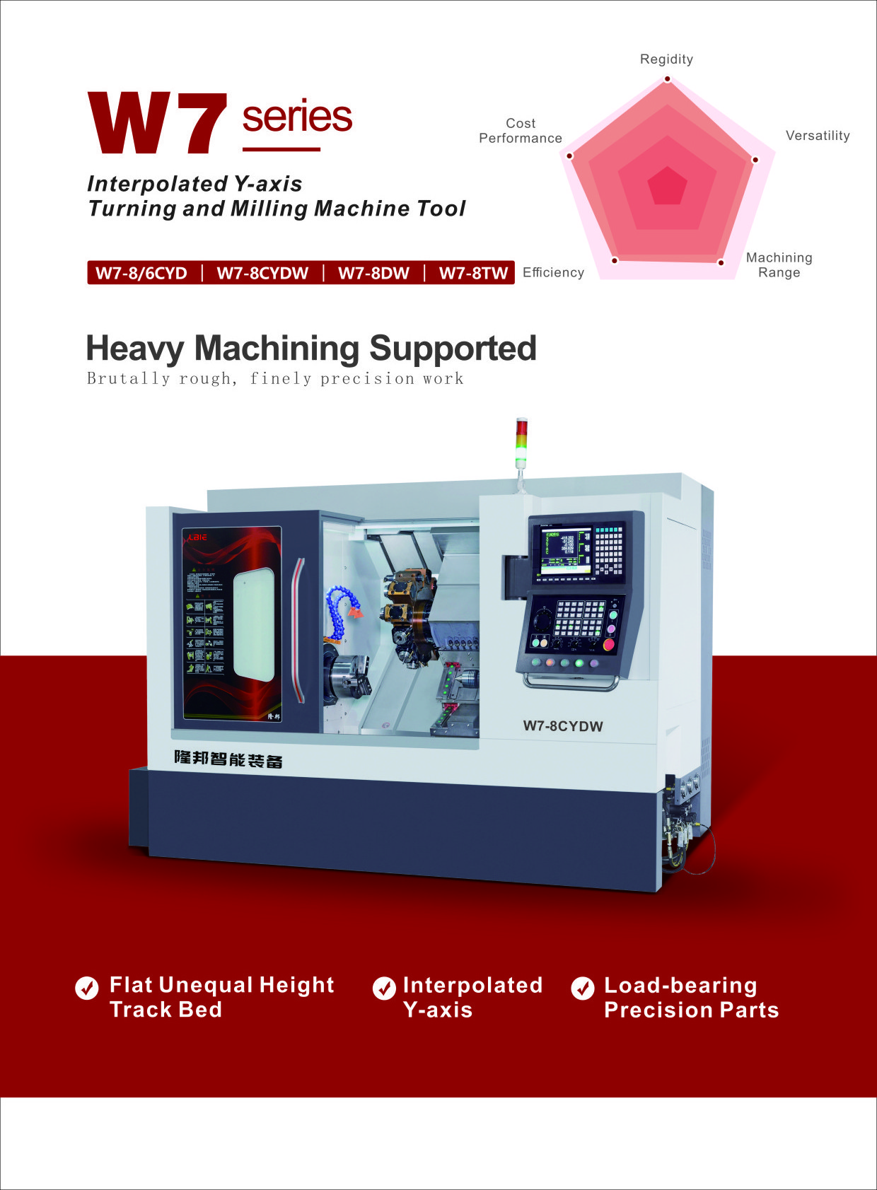 Hydraulic TailStock Version  Interpolated Y-axisTurning and Milling Machine Tool High Rigidity CNC Lathe For Sale