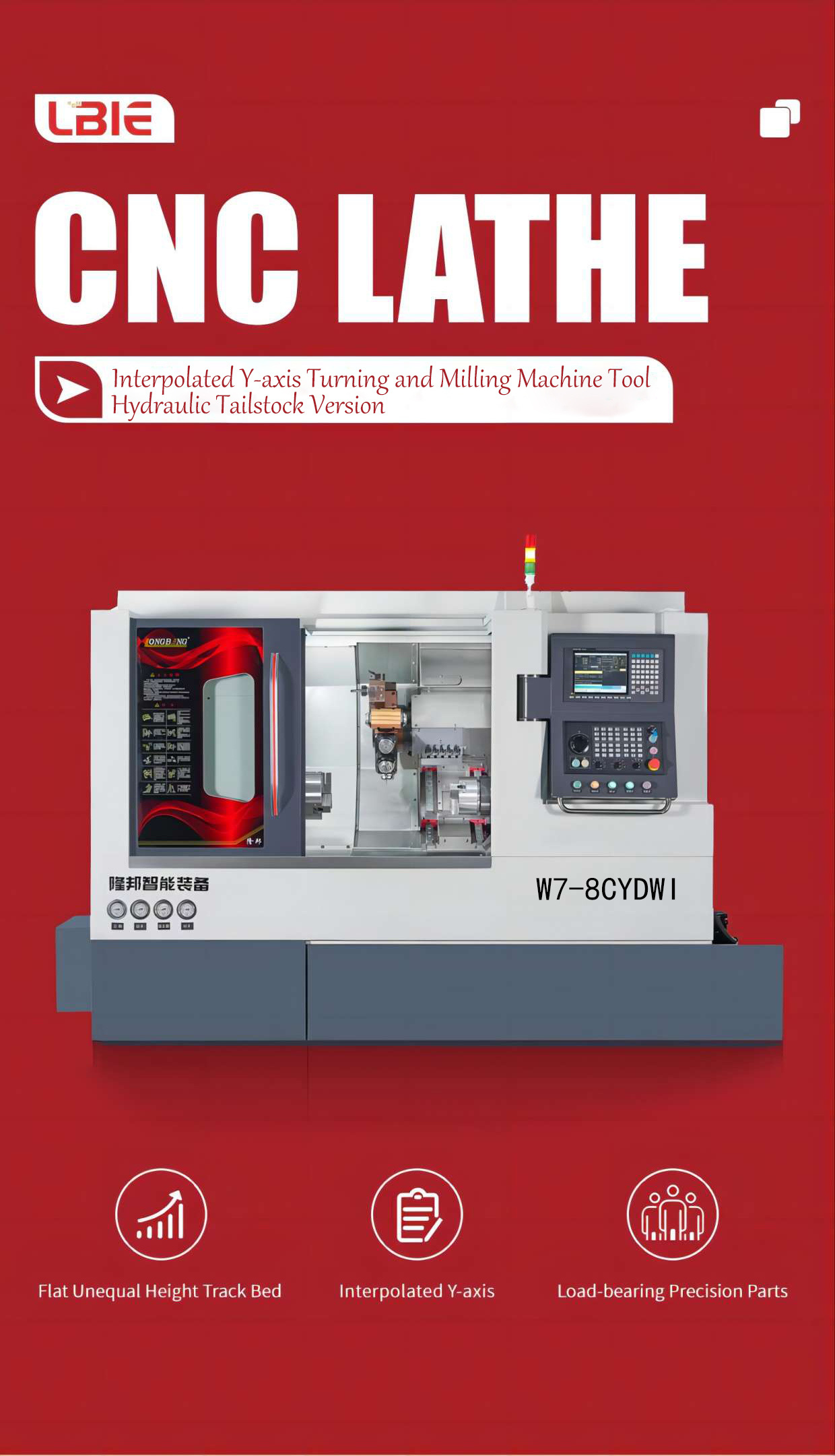 Hydraulic TailStock Version Interpolated Y-axisTurning and Milling ...