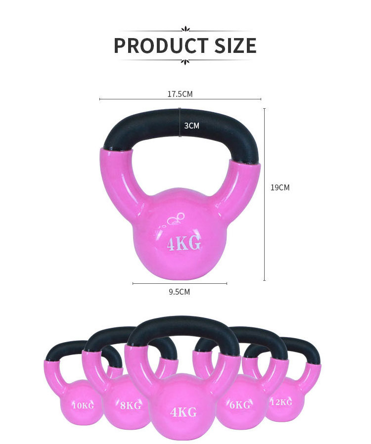 Home Use Custom Logo Color Weight PVC Coated Competition 25 lbs Kettlebell