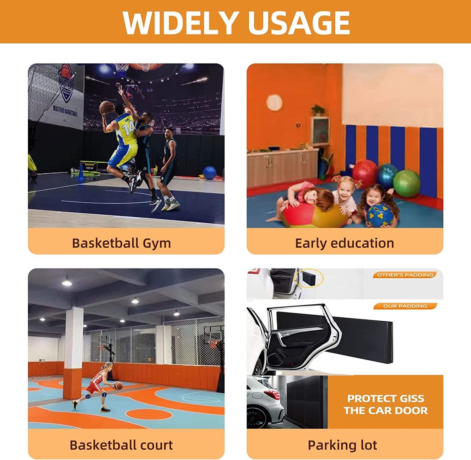 Gym safety protective foam wall basketball backboard padding wall padding for gym