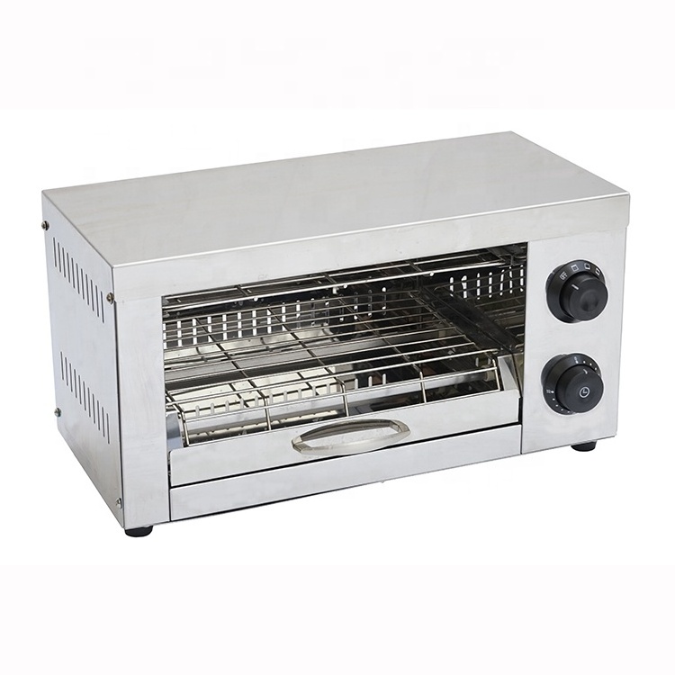 CE Commercial Kitchen Equipment Stainless Steel  15 Mins Single Layer Electric Bread Toaster Salamander