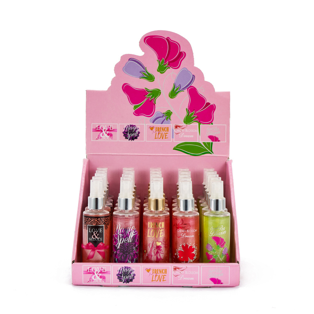 Mini size body mist for women 5 different scents mix gift box perfume whosale price