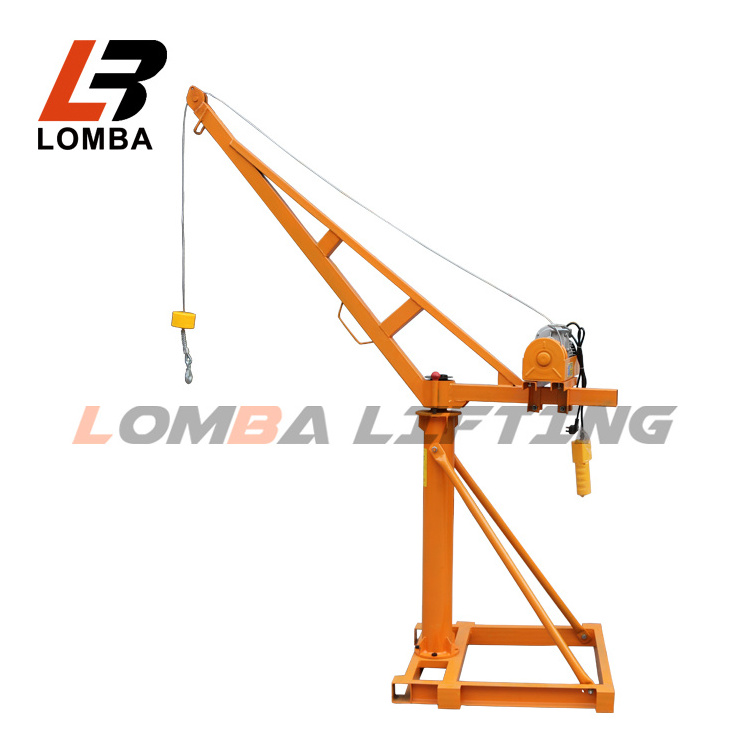 360 Degree Portable Outdoor Small Crane with Electric Wire Rope Hoist